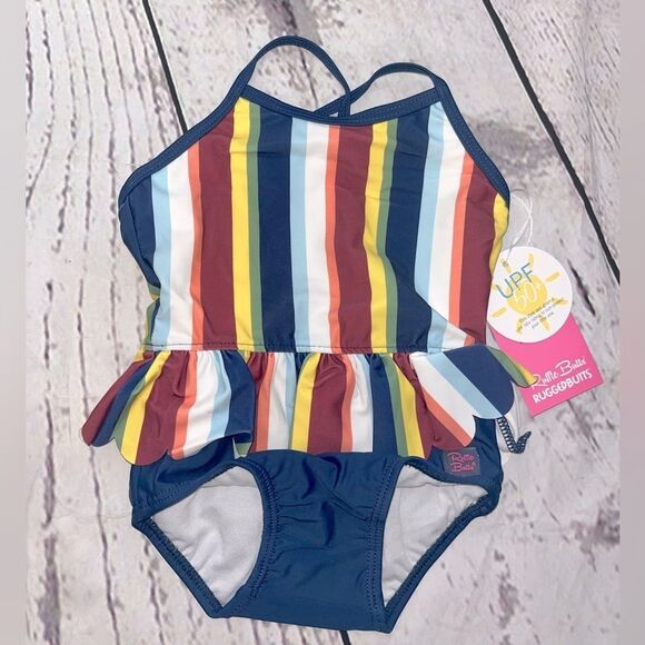 Infant Girls Striped One Piece Swimsuit - Picture 1 of 4